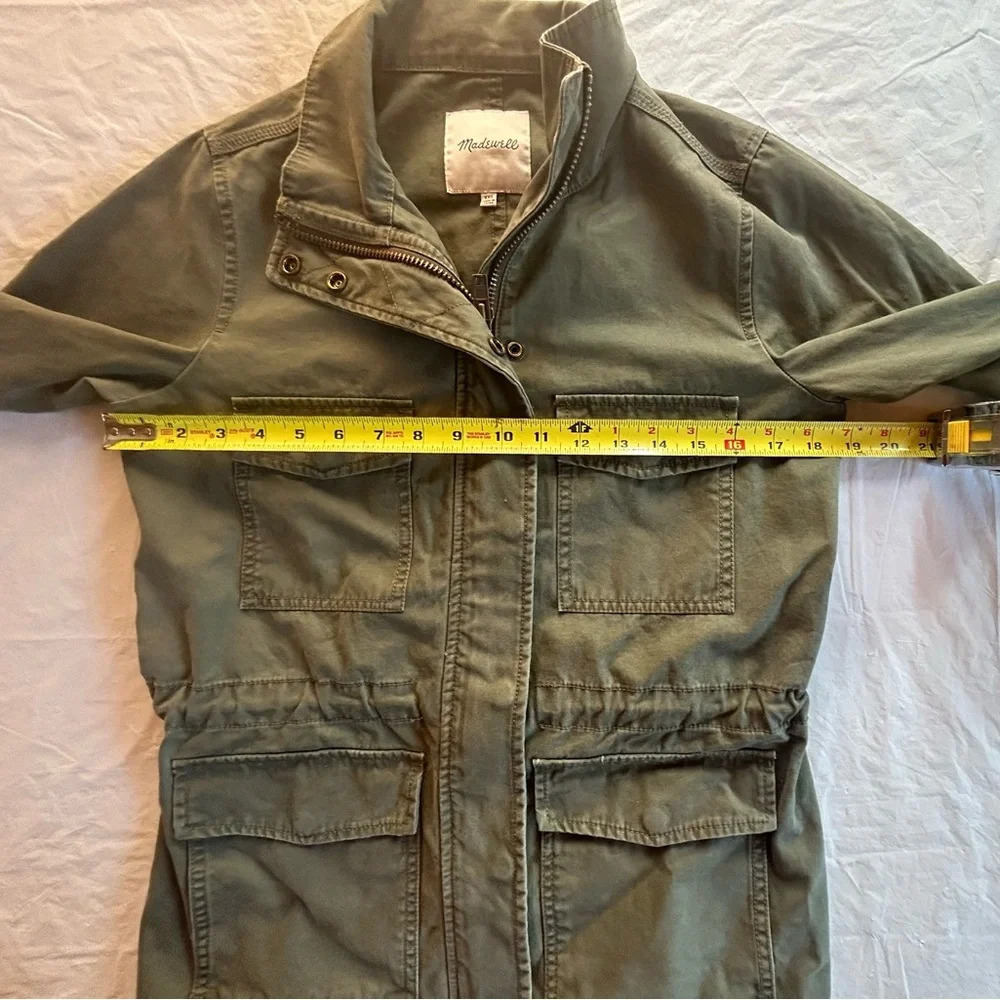 Madewell Army Green Jacket with Cinched Waist  XXS - Picture 5 of 8
